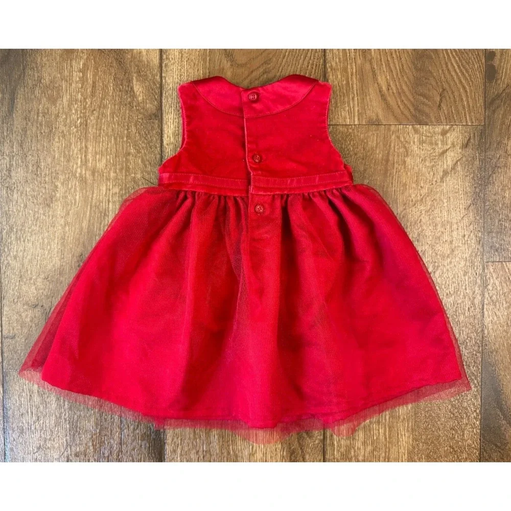 Carters Holiday Christmas‎ Dress Baby Girl 12 Months Red Sleeveless Bow Outfit